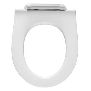 Pressalit Projecta D Solid Pro WC-Sitz 1003011-DG4925 weiß polygiene, Kombi-Scharnier DG4, Edelstahl, ohne Deckel, mit Absenkautomatik