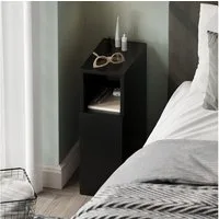 Vicco Nachtschrank Enton, Schwarz, 20 x 59.5 cm mit 1 Tür (1-St)