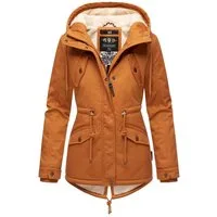 Marikoo Winterjacke Manolya stylischer Kurzmantel mit weichem Teddyfell-Futter