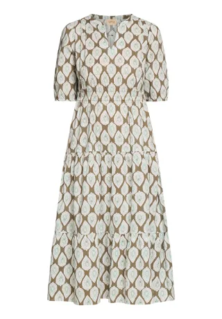 CARTOON - Casual-Kleid Khaki/Blau - Gr. - 40