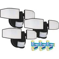 Northpoint LED Wandstrahler Bewegungsmelder 2 Fluter-Köpfe Schwenkbar Batterie 400L
