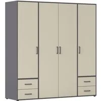 rauch Drehtürenschrank Kleiderschrank Schrank Garderobe Wäscheschrank VOYAGER (in 3 verschiedenen Ausstattungen BASIC/CLASSIC/PREMIUM) mit 2 modernen Griffvarianten, mit Außenschubladen MADE IN GERMANY