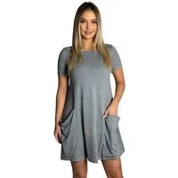 Mississhop A-Linien-Kleid Kleid Tunika Longshirt Pulli Tunika Minikleid mit Taschen 6514