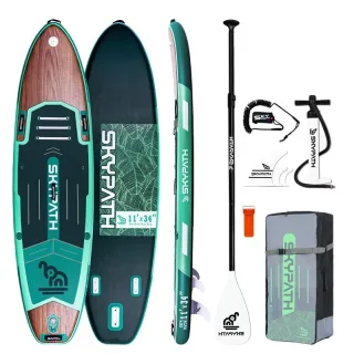 WaveRite 335*86*15CM Inflatable Stand Up Paddle Board Ultra-Light SUPBoard Wide Stable For Solo 2+1 Family Board Load Ca