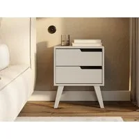 Beautysofa Nachttisch NOREL modernes Design mit zwei Schubladen (erhältlich in Braun Walnuss & Cashmere), Breite: 45 cm