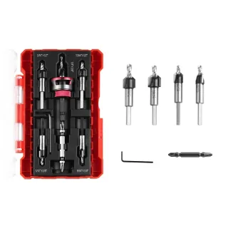 5pcs Countersink Drill Bit Set with Depth Stop High-quality 6542 Steel and Aluminum Alloy Multi-size for Woodworking Pre