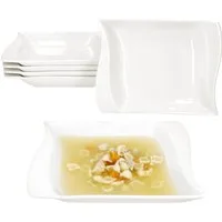 MamboCat Suppenteller 6er Set Ivory Suppenteller Porzellan 6 Personen tiefe Teller Pasta