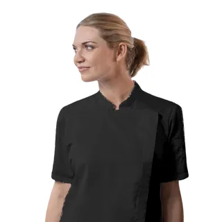 Karlowsky - "Modern-Look" Kochjacke für Damen kurzärmlig (Schwarz)