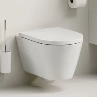 LAUFEN Wand-Tiefspül-WC Kartell, T:545mm, B:370mm, mit Silent-Flush, spülrandlos, weiss glänzend LCC H8213314000001