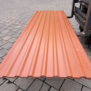 Trapezblech 20/138 | Dach | 10 Stück | 3,30 m Länge | Kupferbraun ( RAL 8004 )