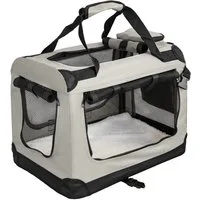Petigi Tiertransporttasche Transportbox Faltbar Box Hund Transporttasche Katze Cream S-XXXXL