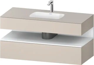 Duravit Qatego Einbauwaschtisch mit Konsolenwaschtischunterbau Taupe Matt 1200x550x600 mm - QA478701 QA4787018910010