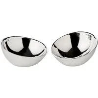EDZARD Servierschale Asti, Edelstahl, 2er-Set, Silber-Optik, H 5 cm