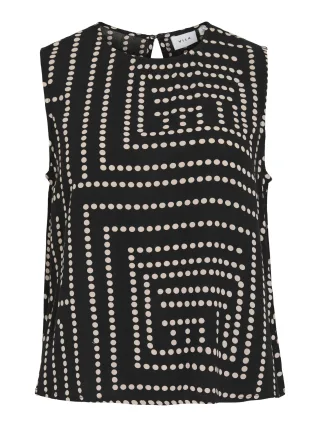 VILA - VIFRELLI KLIO S/L SHORT TOP black beauty - Gr. - 34