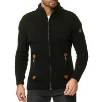 RedBridge Strickjacke aus Grobstrick mit praktischen Reißverschlusstaschen wechselnde Strickart