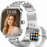 Toomoke Smartwatch,Damen Fitnessuhr 1,75 Zoll mit Telefonfunktion,Touchscreen Smartwatch (4,45 cm/1,75 Zoll), Fitness Tracker, IP68, Herzfrequenz, SpO₂, Schlafanalyse, 100+ Sportmodi, 2 Armbänder