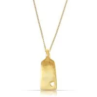 Made by Nami Herzkette Gold Damen aus 925 Sterling Silber mit Herz Tag Anhänger, Gold Wasserfest 40 + 5 cm Länge