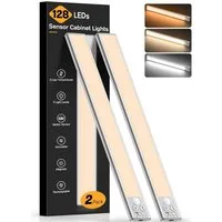 Athlix LED Unterbauleuchte 2er Unterbauleuchte Schrankbeleuchtung Kabellos mit Bewegungsmelder, LED fest integriert, 2 Stück - Warmweiß, Kaltweiß, Neutralweiß