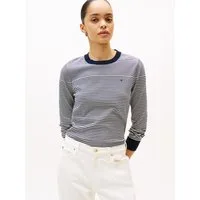 Tommy Hilfiger Rundhalspullover CO JERSEY STITCH LS C-NK SWT mit Logostickerei