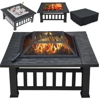 Yaheetech Feuerschale, Fire Pit für Terrasse Tischkamin