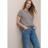 STREET ONE Rundhalsshirt Style Cris Sommershirt mit Streifen und im Strick-Look