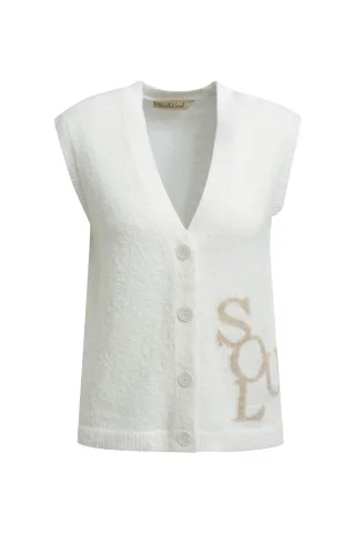 Smith&Soul - Frisee Knit Vest Intarsia offwhite - Gr. - S