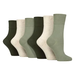 6er Pack Damen Baumwollsocken ohne Elastik für Diabetiker mit nahtlosem Zehenbereich