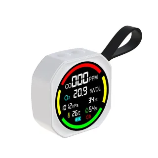 6in1 DM336 Carbon Monoxide Oxygen Meter CO O2 Temperature Humidity Air Pressure Altitude Measurement Type-C Intelligent