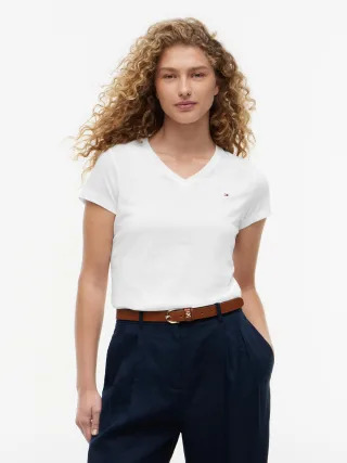 HERITAGE V-NECK TEE CLASSIC WHITE - Gr. - S
