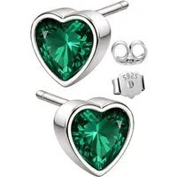 Limana Paar Ohrstecker Kleine 6x6 Herz Damen Ohrringe 925 Silber Zirkonia Schmuck Geschenk (für Frauen Freundin, inkl. Schmuckbox), Ostern Valentinstag Jahrestag Nikolaus Kommunion Weihnachten