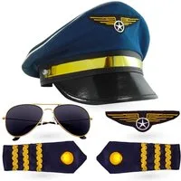 Kostümheld® Kostüm Pilot Set Kostüm Accessoire für Herren Fasching / Karneval, Einheitsgröße