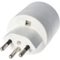 AccuCell Schweiz-Adapter weiss von Schukokupplung auf schweizer Stecker 230 Vo Akku-Ladestation