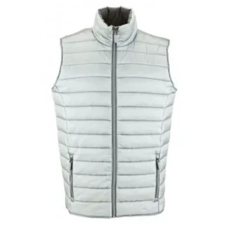 SOLS Womens/Ladies Wave Padded Water Repellent Bodywarmer/Weste (Metallgrau)
