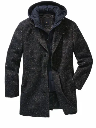 Mey & Edlich Herren Veranlagter Mantel Blau Obermaterial: 70 % Wolle, 30 % Polyester