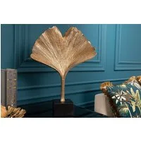 riess-ambiente Dekofigur GINKGO LEAF 44cm gold / schwarz (Einzelartikel, 1 St), Wohnzimmer · Metall · Skulptur · Marmor-Sockel · Schlafzimmer