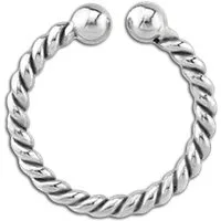 viva-adorno Nasenpiercing Fake Piercing Septum Ring Nasenring geflochten 316L Chirurgenstahl, Septumpiercing
