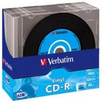 Verbatim CD-Rohling 10 Verbatim Rohlinge CD-R Vinyl 80Min 700MB 52x Slimcase