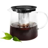 Sendez Teekanne 1,2L mit Edelstahl Sieb aus Borosilikatglas Teebereiter Glaskanne, 1,2 l