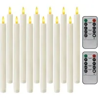 OZAVO LED-Kerze K-TZ06 6/12pcs LED Stabkerzen mit Fernbedienungs und Timer, Zwei Modi und Dimmbar, Warmweiße Flammenlose Tischkerzen Dekorative Kerzen, Timerfunktion für 2, 4, 6 und 8 Stunden