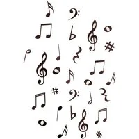 mugesh Wandsticker Wandaufkleber Notenmix schwarz, für Musiker