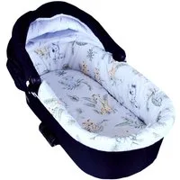 BabyLux Kinderwagen-Bezug BABYLUX Nestchen für Kinderwagen BABYWANNE + Matratze 2 Tlg Set, W16 - Ecru + Africa Tiere