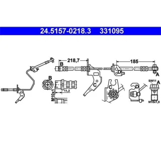 ATE Bremsschlauch hinten links Opel Astra G Meriva Zafira