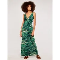 Apricot Maxikleid Marmoriertes Maxikleid mit Taillenband
