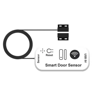 Tuya WiFi/Zigbee Smart Door Window Sensor with 5 Meter Wired Real Time Status Alert Remote Monitor Voice Control USB Pow