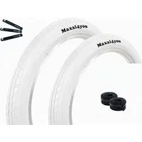 maxxi4you Fahrradreifen Maxxi4you 2 x Fahrradreifen HY-145 in Weiß 47-355 + 2 x AV inkl. RH