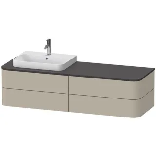 Duravit Happy D.2 Plus Konsolenwaschtischunterbau wandhängend Taupe Seidenmatt 1600x550x408 mm - HP4 HP4963L60600010