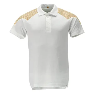 MASCOT Polo-Shirt FOOD & CARE Weiß / Currygelb 3XL - 20083-933-0670-3XL