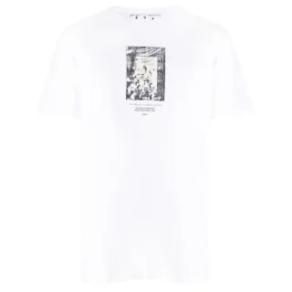 Off-White Paint Mirror Logo Slim Fit weißes T-Shirt