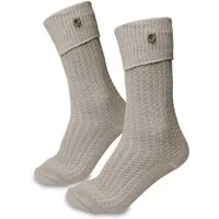 Steigenhöfer Manufaktur Trachtensocken für Herren und Damen – Socken mit Zopfmuster und Edelweißanstecker Oktoberfest Strümpfe aus Baumwolle für Männer & Frauen