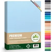 leevitex® Spannbettlaken Premium, verschiedene Größen, Stoffgewicht 195 g/m², 40 cm Steghöhe, Jersey-Elasthan, Gummizug: rundum, (1 Stück), verschiedene Farben, OEKO-TEX® STANDARD 100 zertifiziert